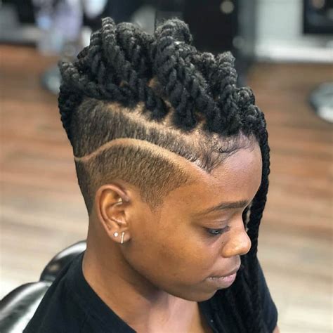 sides shaved with braids|crochet styles with shaved sides.